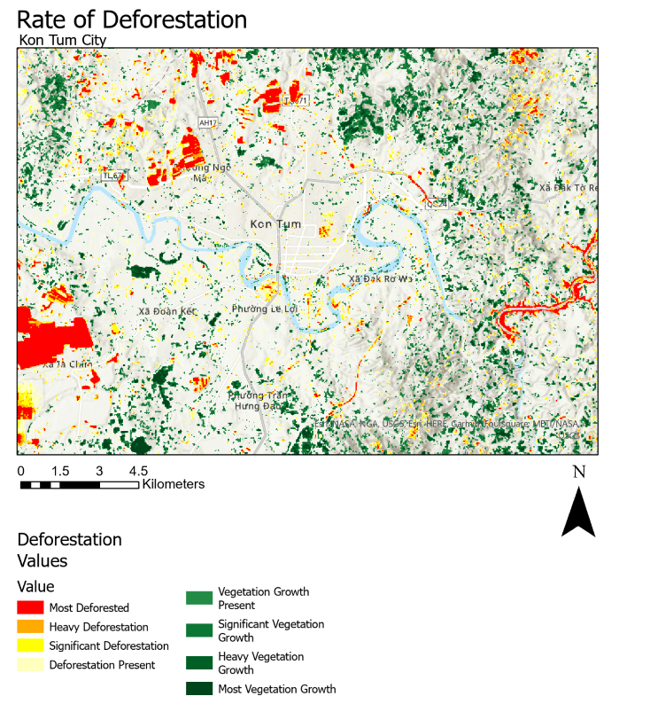 Deforestation Map A map of vegetation change in Vietnam